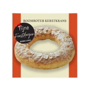 roomboter kerstkrans met logo tekst