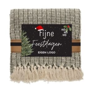 recycled cotton plaid met logo tekst