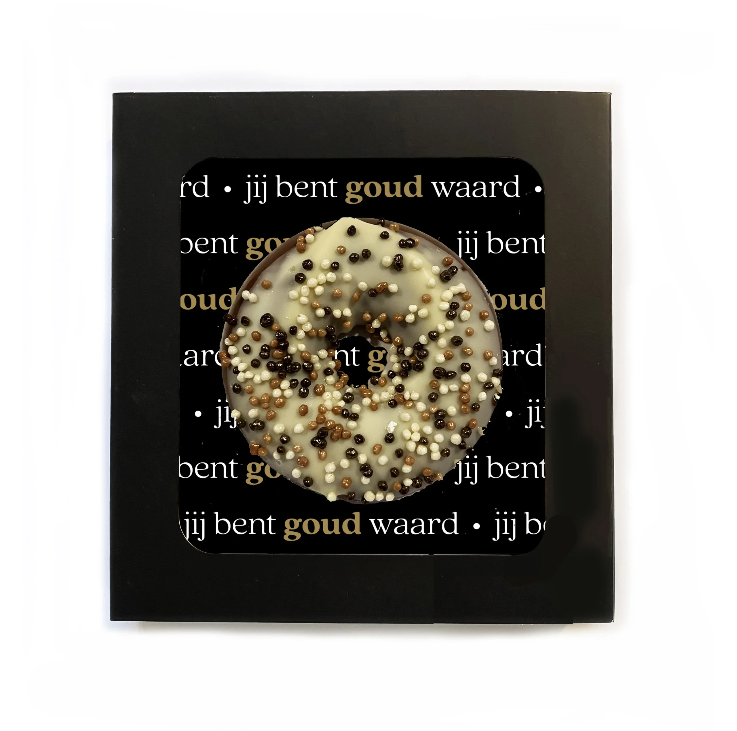 donut melkchocolade goud waard zwart