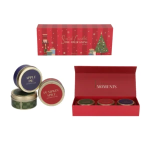 kaarsen blikken pakket rood