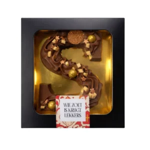 Sinterklaas Luxe letter S gedecoreerd melk