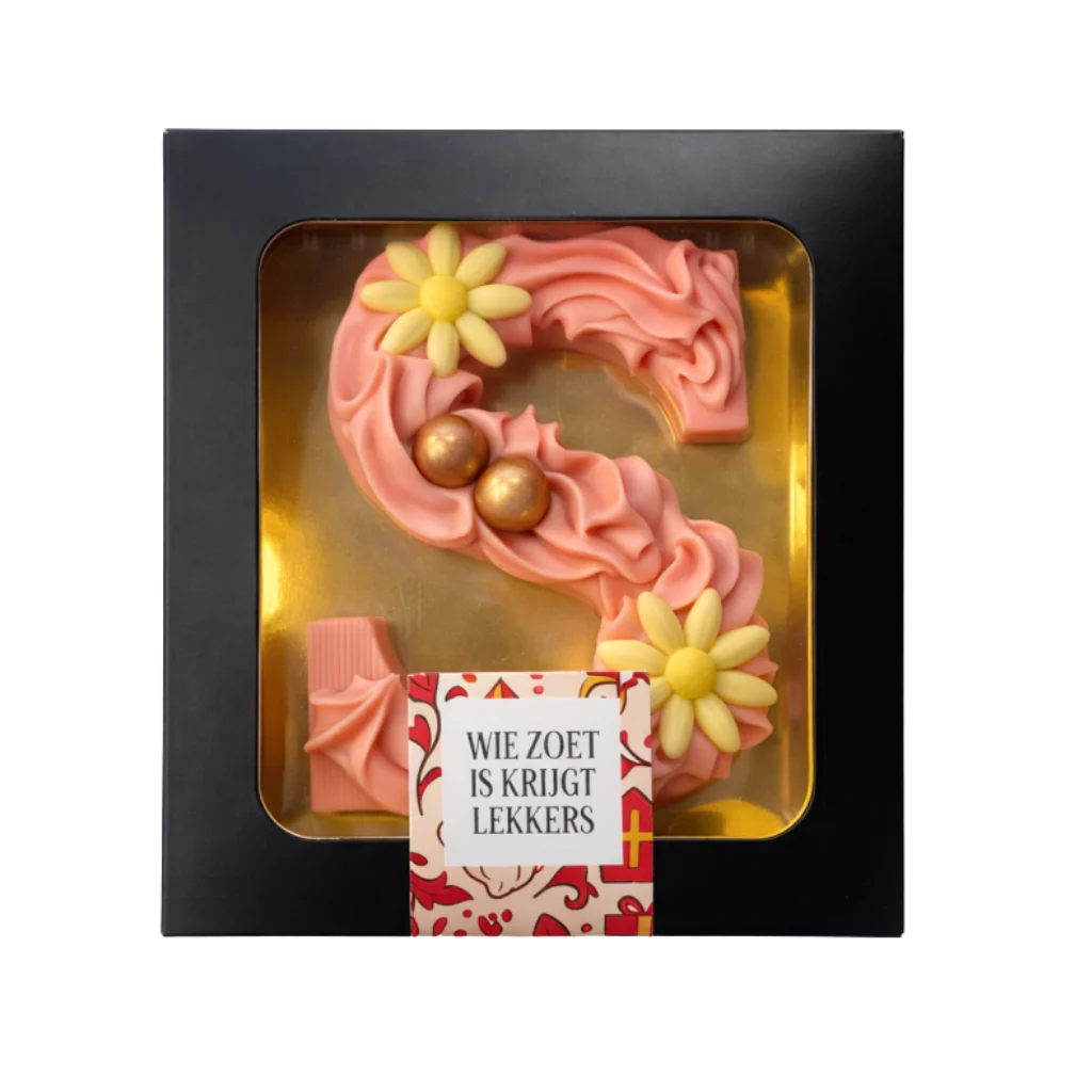 Sinterklaas Luxe Letter S gedecoreerd strawberry